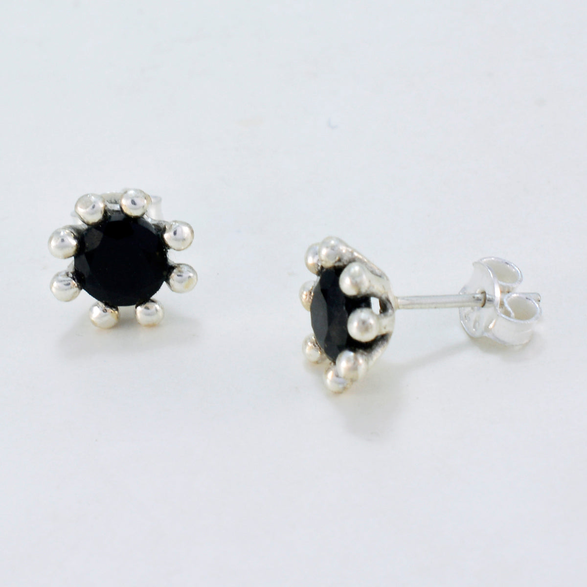 Black Onyx Egyptian Dayana Solitaire Stud Black 925 Sterling Silver Earring Secondary image
