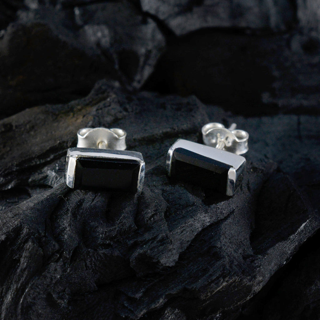 Black-Onyx-Spanish-Ida-Solitaire-Stud-Black-92.5-Silver-Earring
