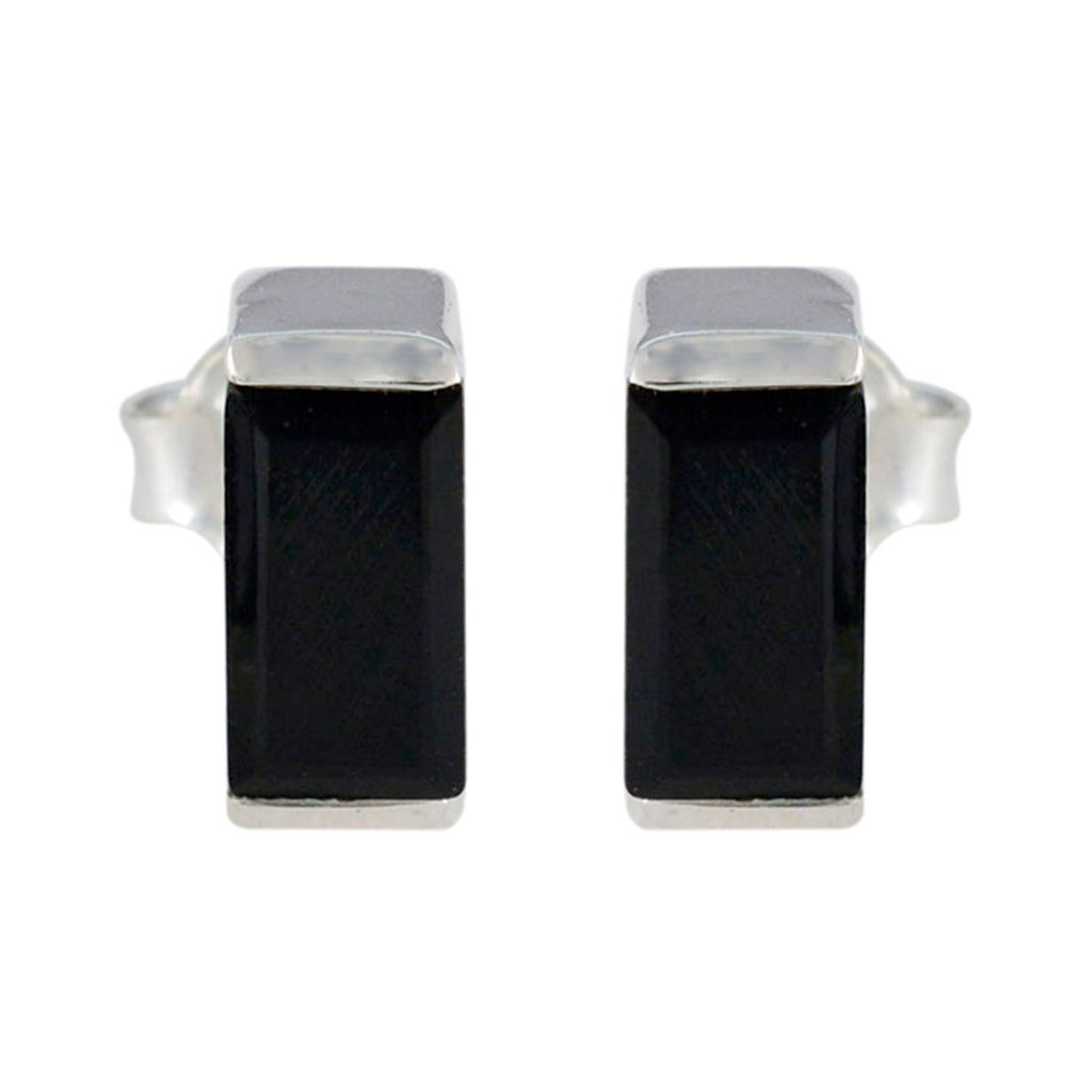 Black-Onyx-Spanish-Ida-Solitaire-Stud-Black-92.5-Silver-Earring