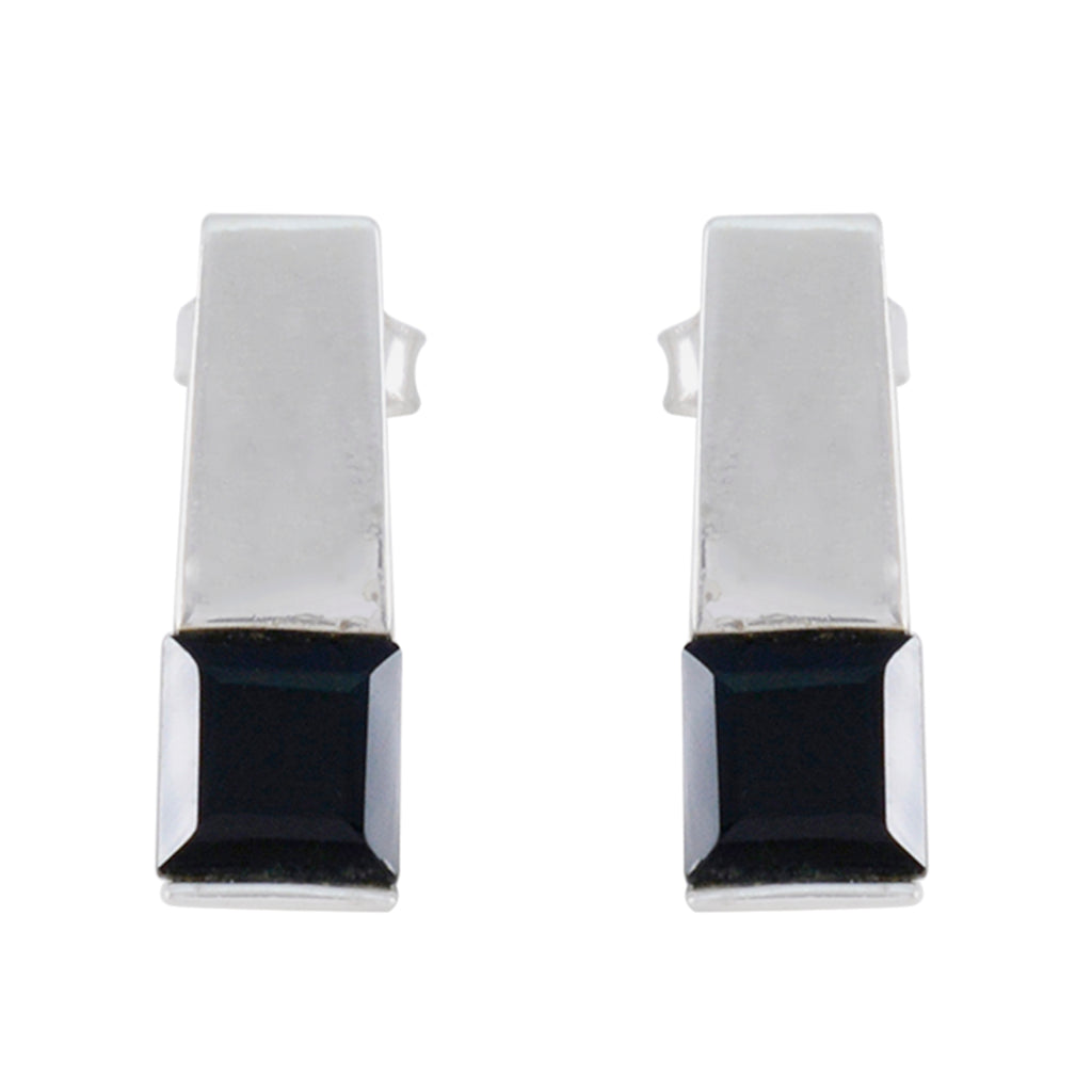 Black-Onyx-Italian-Kennedy-Solitaire-Stud-Black-92.5-Silver-Earring