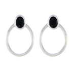 Black-Onyx-Middle-Eastern-Nora-Solitaire-Stud-Black-Silver-Earring