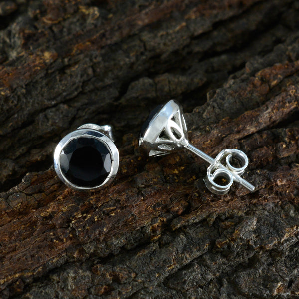 Black-Onyx-Japanese-Teresa-Solitaire-Stud-Black-92.5-Silver-Earring