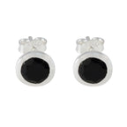Black-Onyx-Japanese-Teresa-Solitaire-Stud-Black-92.5-Silver-Earring