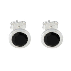 Black-Onyx-Japanese-Teresa-Solitaire-Stud-Black-92.5-Silver-Earring
