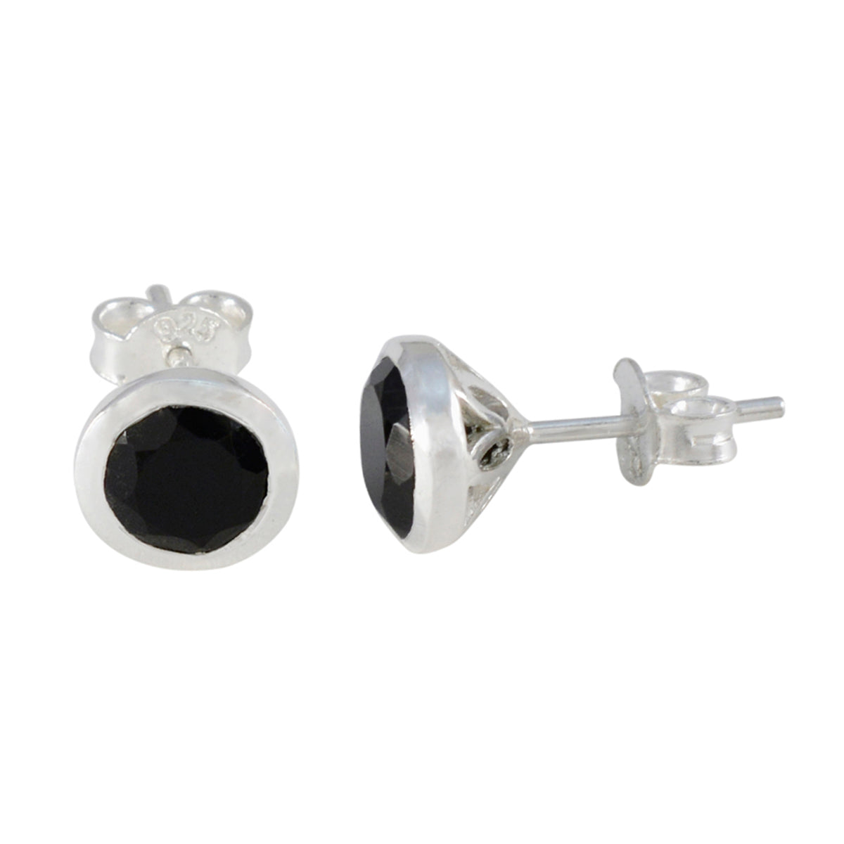 Black-Onyx-Japanese-Teresa-Solitaire-Stud-Black-92.5-Silver-Earring