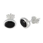 Black-Onyx-Korean-Haruka-Solitaire-Stud-Black-925-Sterling-Silver-Earring