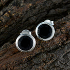 Black-Onyx-American-Seo-yeon-Solitaire-Stud-Black-925-Sterling-Silver-Earring