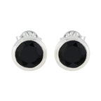 Black-Onyx-American-Seo-yeon-Solitaire-Stud-Black-925-Sterling-Silver-Earring