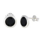 Black-Onyx-American-Seo-yeon-Solitaire-Stud-Black-925-Sterling-Silver-Earring
