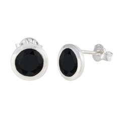 Black-Onyx-American-Seo-yeon-Solitaire-Stud-Black-925-Sterling-Silver-Earring