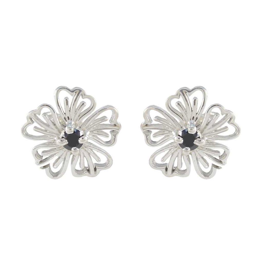 Black-Onyx-American-Bruna-Solitaire-Stud-Black-92.5-Silver-Earring