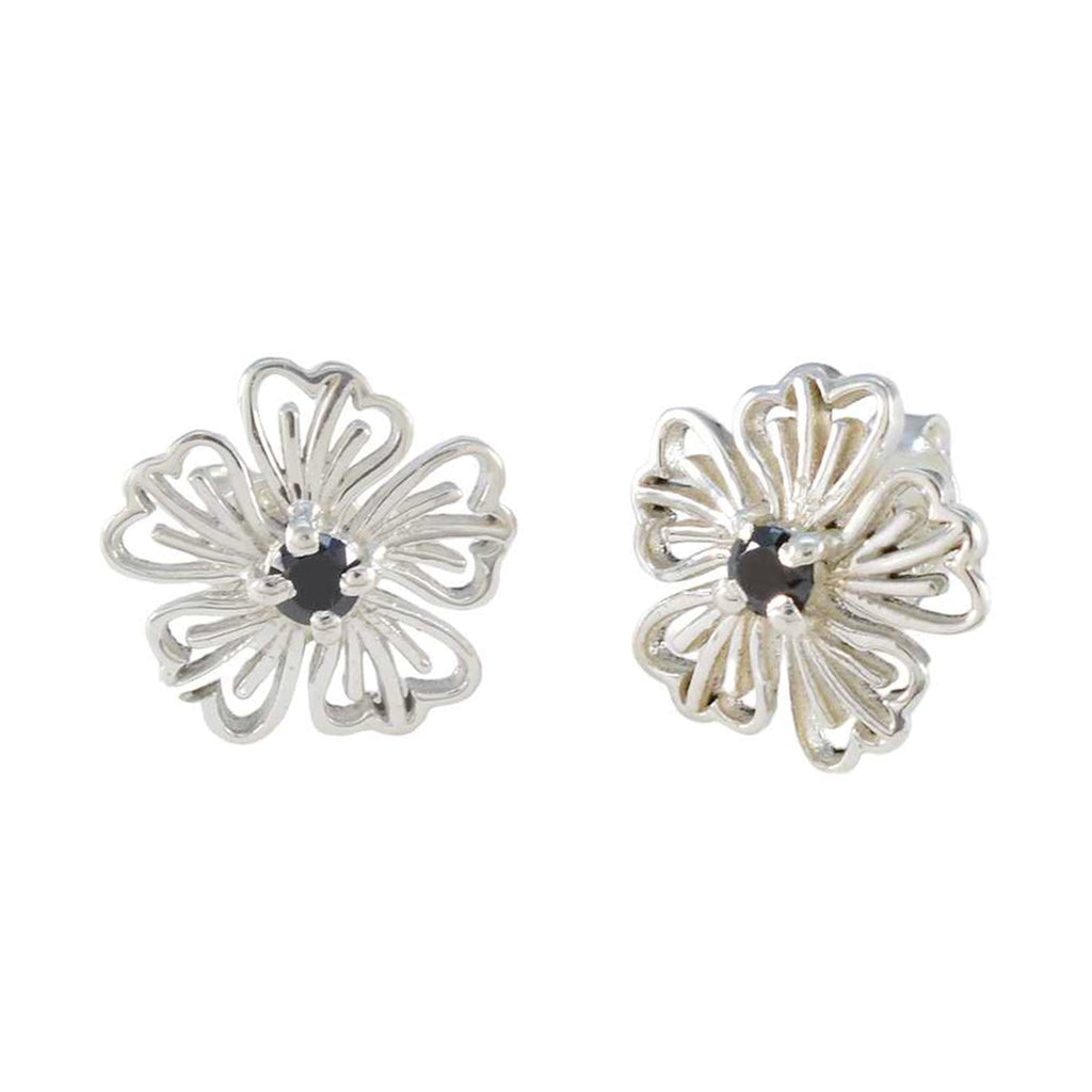 Black-Onyx-American-Bruna-Solitaire-Stud-Black-92.5-Silver-Earring