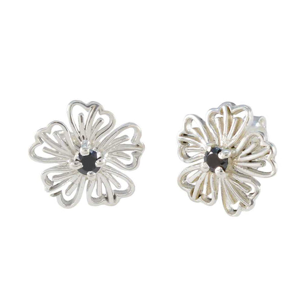 Black-Onyx-American-Bruna-Solitaire-Stud-Black-92.5-Silver-Earring