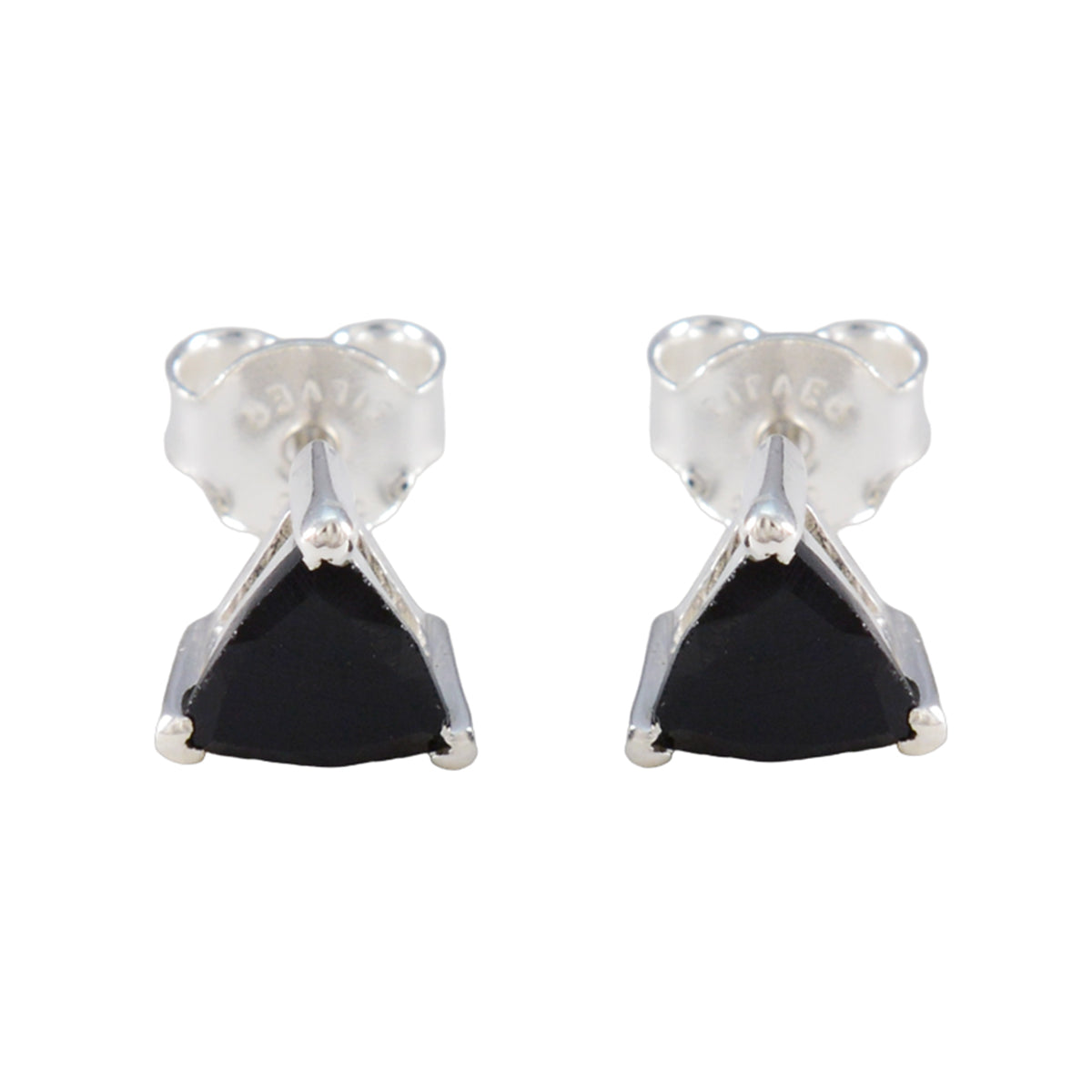 Black-Onyx-Moroccan-Carolina-Solitaire-Stud-Black-Silver-Earring メイン画像