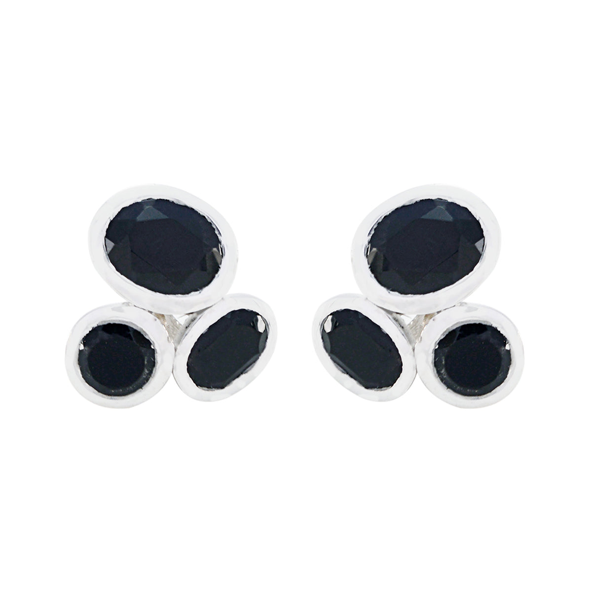 Black-Onyx-Moroccan-Ayaka-multiple-Stud-Black-Sterling-Silver-Earring Immagine principale del prodotto