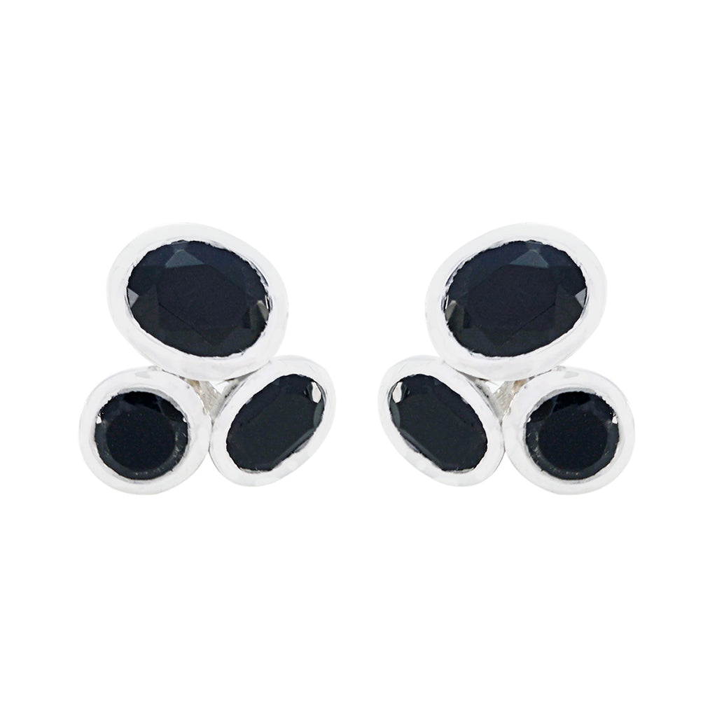 Black-Onyx-Moroccan-Ayaka-multiple-Stud-Black-Sterling-Silver-Earring