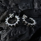 Black-Onyx-French-Fernanda-multiple-Stud-Black-Silver-Earring