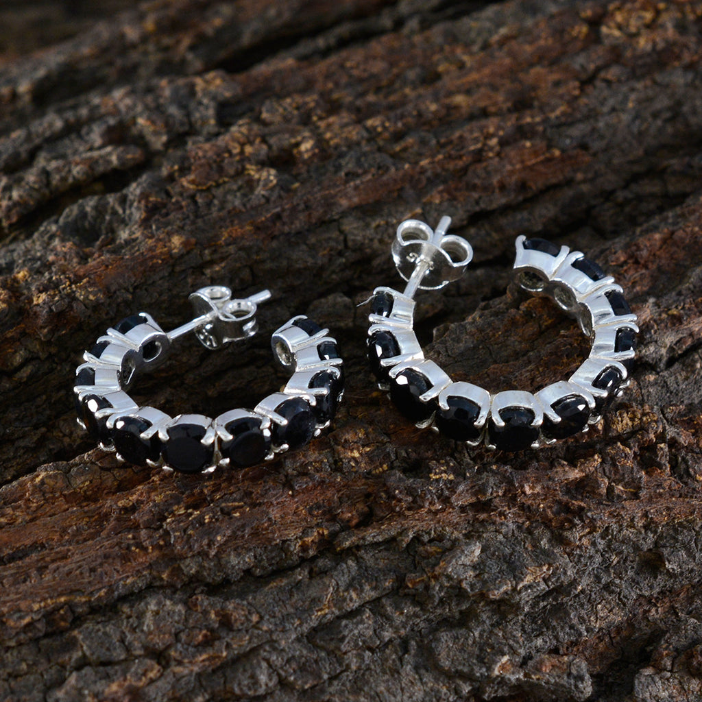 Black-Onyx-French-Fernanda-multiple-Stud-Black-Silver-Earring