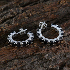 Black-Onyx-French-Fernanda-multiple-Stud-Black-Silver-Earring