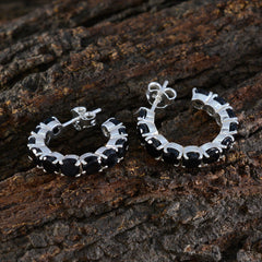 Black-Onyx-French-Fernanda-multiple-Stud-Black-Silver-Earring