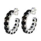 Black-Onyx-French-Fernanda-multiple-Stud-Black-Silver-Earring
