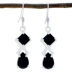 Black-Onyx-German-Rosa-multiple-Dangle-Black-92.5-Silver-Earring