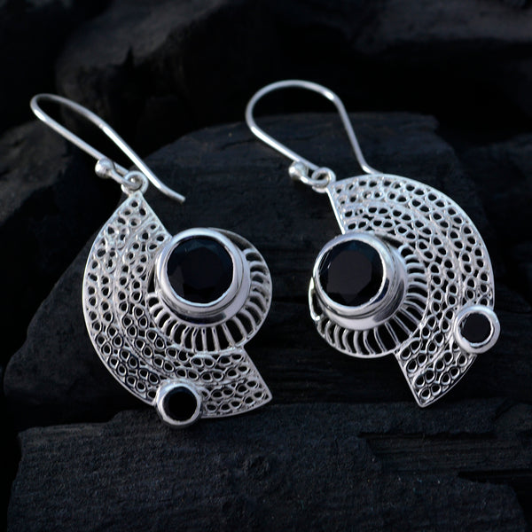 Black-Onyx-Turkish-Giulia-multiple-Dangle-Black-925-Silver-Earring