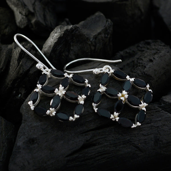 Black-Onyx-Italian-Dayana-multiple-Dangle-Black-Silver-Earring