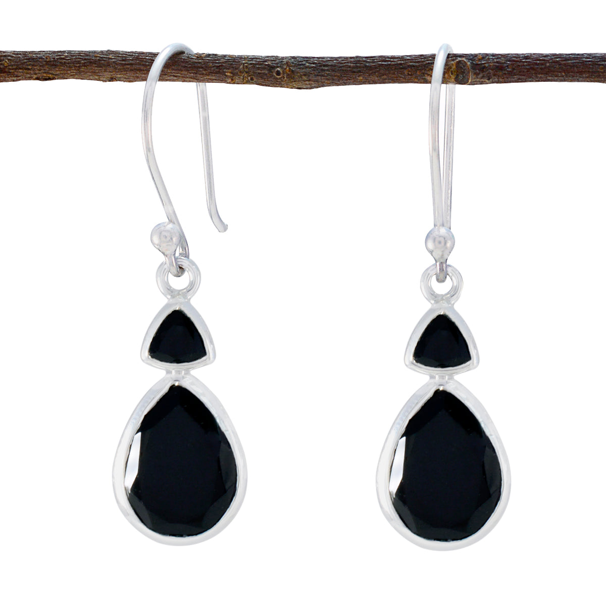 Black-Onyx-Mexican-Ana-Toi-et-Moi-Dangle-Black-92.5-Silver-Earring