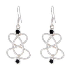 Black-Onyx-Korean-Eun-ji-multiple-Dangle-Black-925-Sterling-Silver-Earring