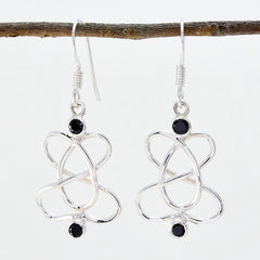 Black-Onyx-Korean-Eun-ji-multiple-Dangle-Black-925-Sterling-Silver-Earring