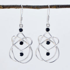 Black-Onyx-American-Marie-multiple-Dangle-Black-92.5-Silver-Earring