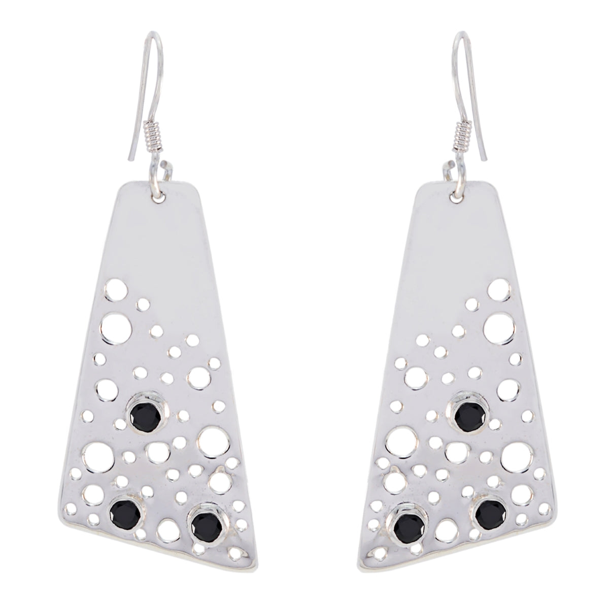 Black-Onyx-Turkish-Mia-multiple-Dangle-Black-Sterling-Silver-Earring Image principale du produit
