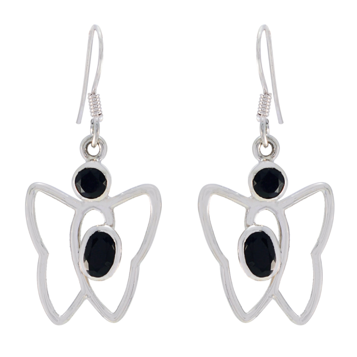 Black-Onyx-Spanish-Nova-multiple-Dangle-Black-925-Sterling-Silver-Earring Immagine principale del prodotto