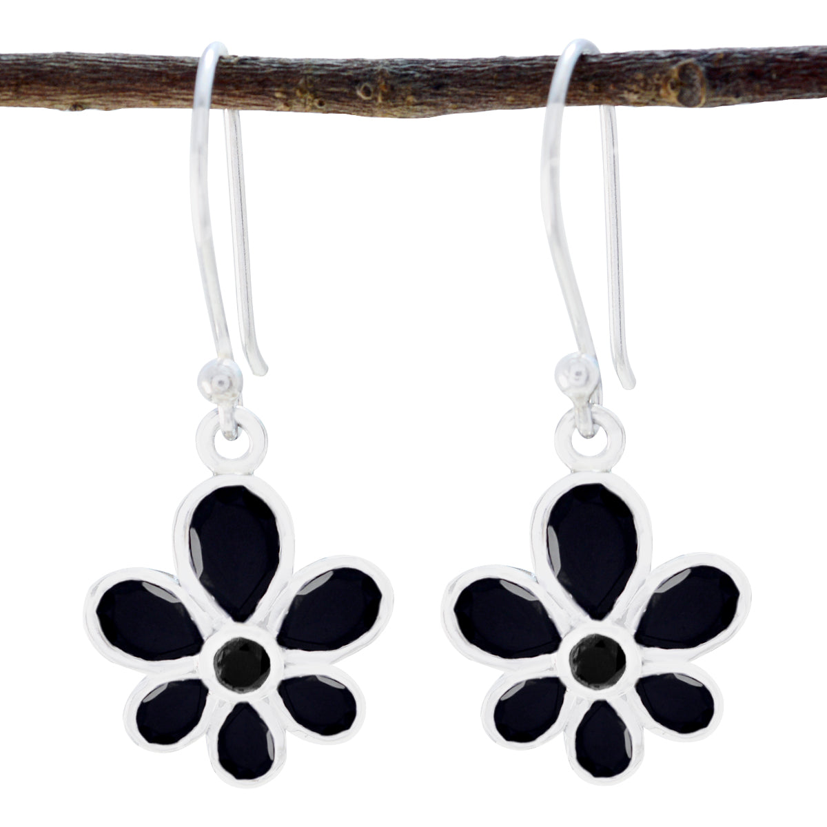 Black-Onyx-Australian-Jia-multiple-Dangle-Black-Sterling-Silver-Earring Image principale du produit