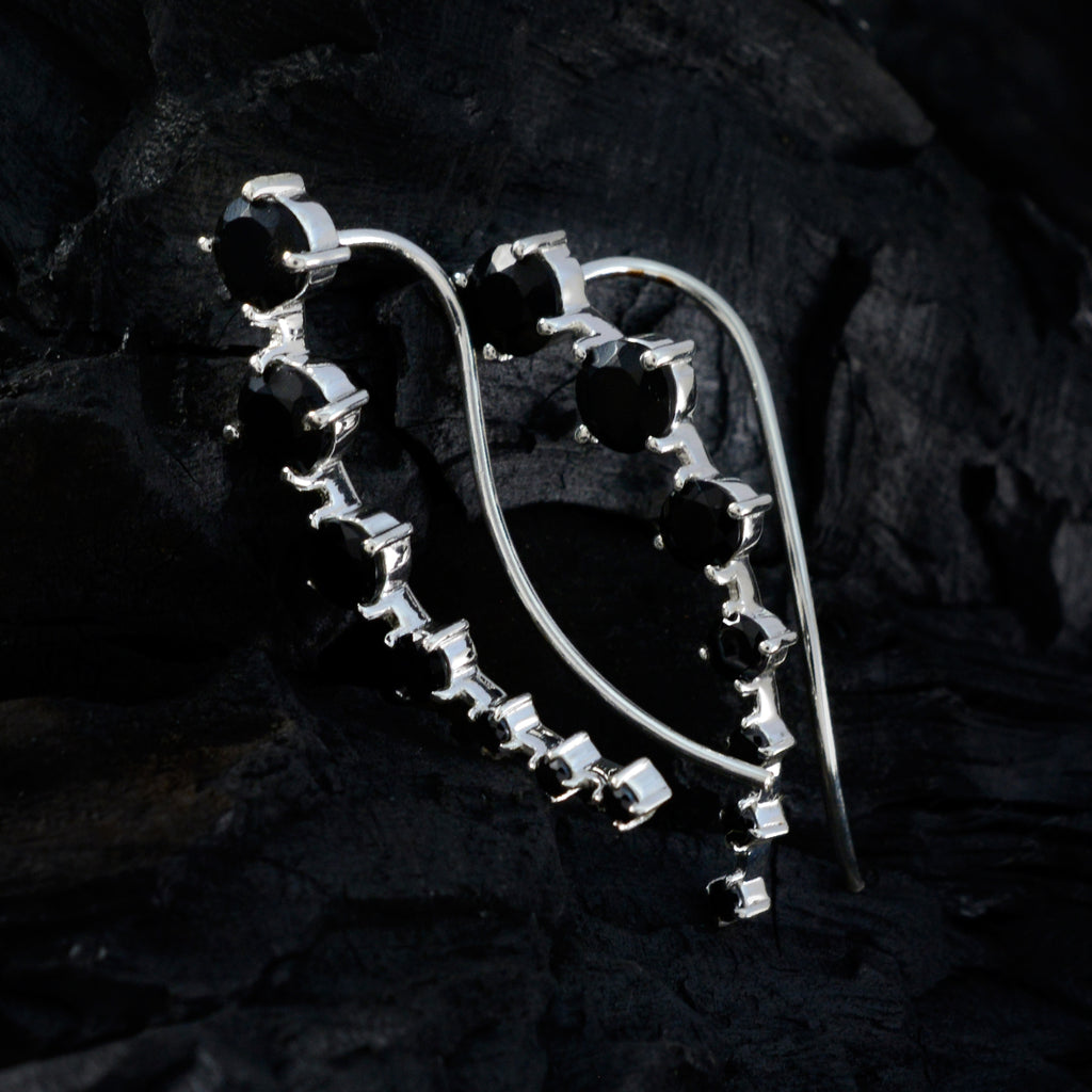Black-Onyx-Japanese-Naomi-multiple-EarCuff-Black-925-Sterling-Silver-Earring