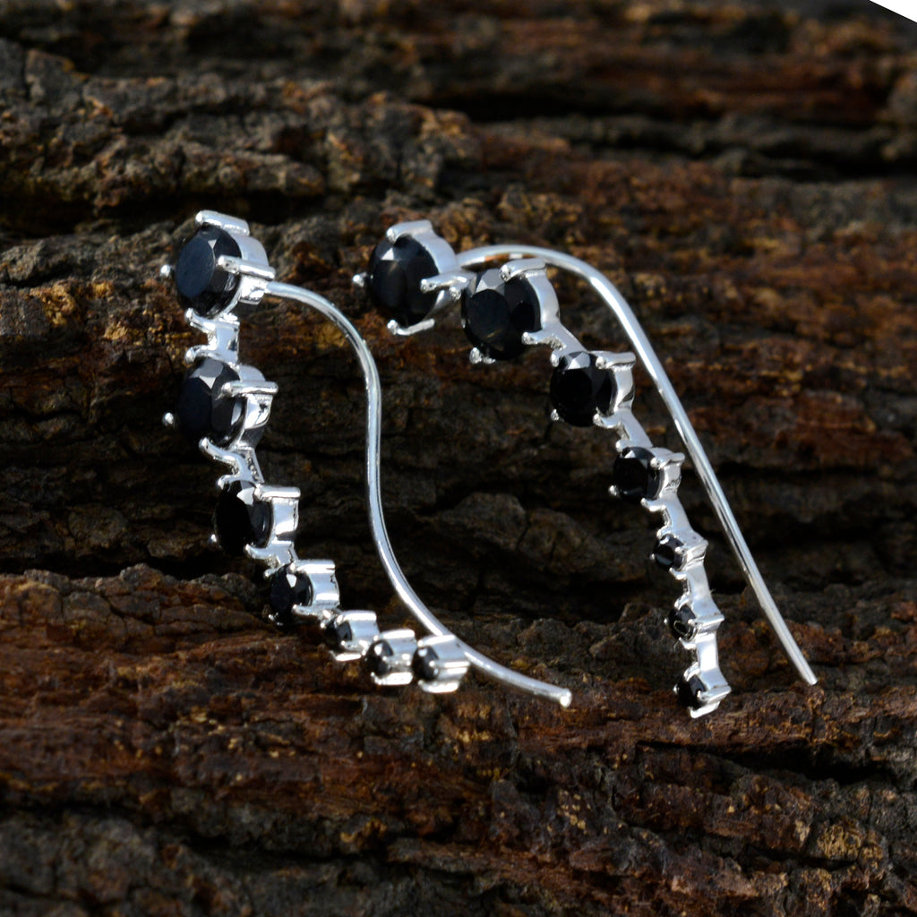 Black-Onyx-Japanese-Naomi-multiple-EarCuff-Black-925-Sterling-Silver-Earring