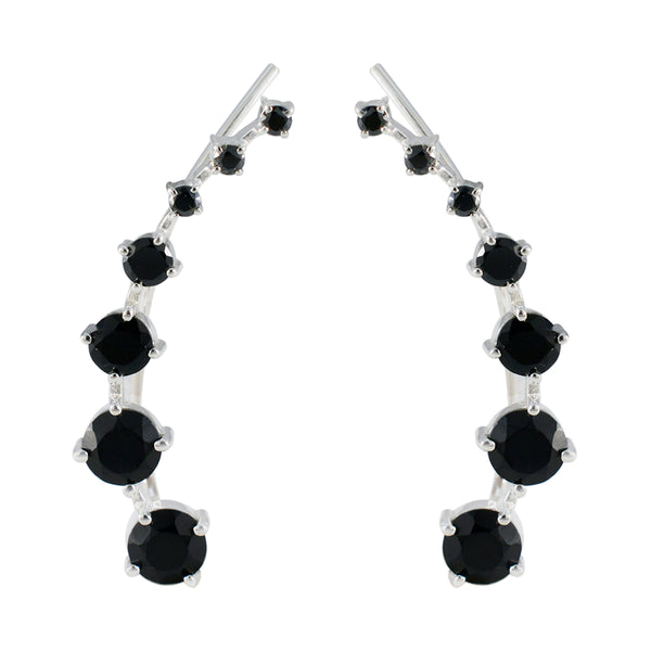 Black-Onyx-Japanese-Naomi-multiple-EarCuff-Black-925-Sterling-Silver-Earring