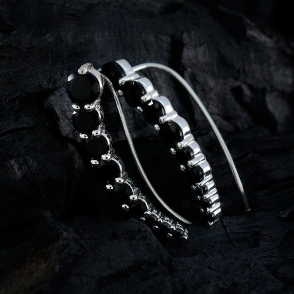 Black-Onyx-African-Yuki-multiple-EarCuff-Black-Silver-Earring
