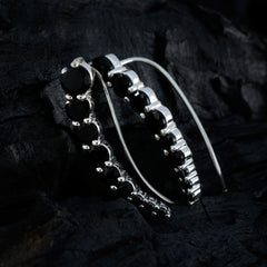 Black-Onyx-African-Yuki-multiple-EarCuff-Black-Silver-Earring