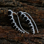 Black-Onyx-African-Yuki-multiple-EarCuff-Black-Silver-Earring