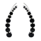 Black-Onyx-African-Yuki-multiple-EarCuff-Black-Silver-Earring