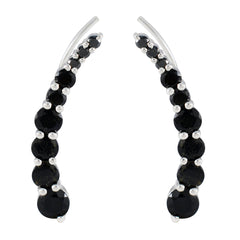 Black-Onyx-African-Yuki-multiple-EarCuff-Black-Silver-Earring