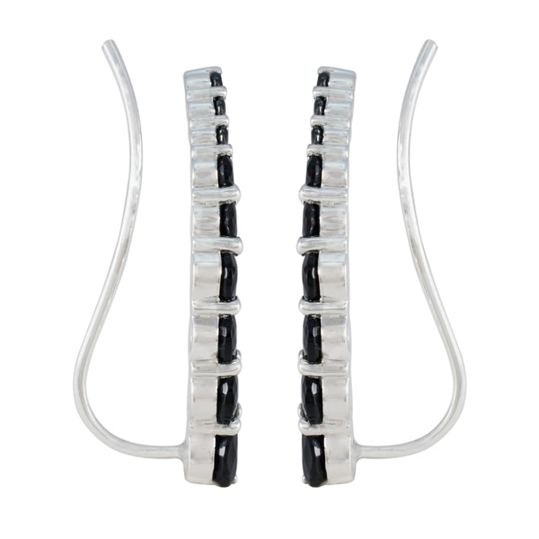 Black-Onyx-African-Yuki-multiple-EarCuff-Black-Silver-Earring