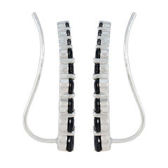 Black-Onyx-African-Yuki-multiple-EarCuff-Black-Silver-Earring