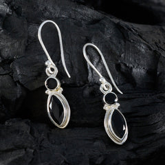 Black-Onyx-Spanish-Anna-Toi-et-Moi-Dangle-Black-92.5-Silver-Earring