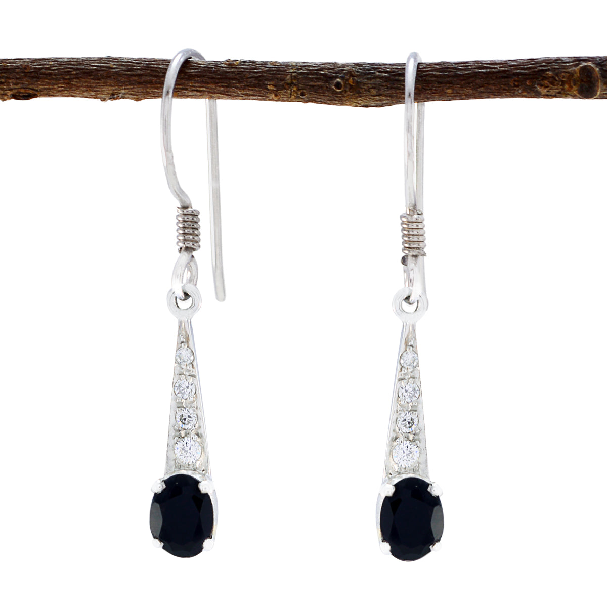 Black-Onyx-Turkish-Hana-multiple-Dangle-Black-925-Silver-Earring Image principale du produit