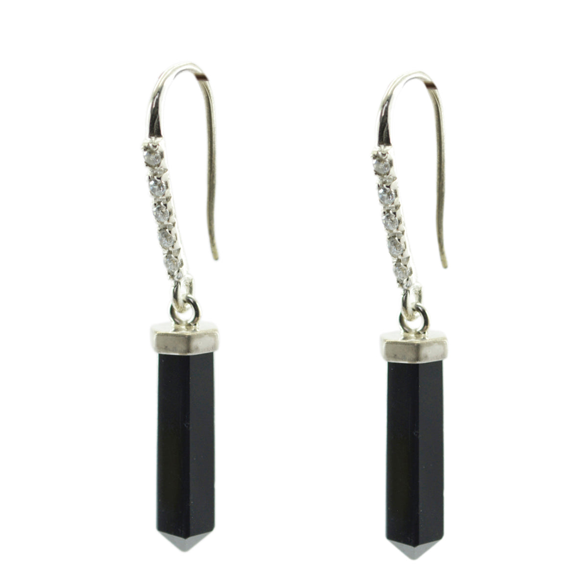 Black-Onyx-Italian-Haruka-multiple-Dangle-Black-Sterling-Silver-Earring