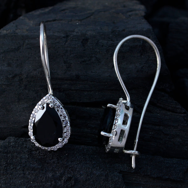 Black-Onyx-Mexican-Hua-multiple-Dangle-Black-925-Sterling-Silver-Earring