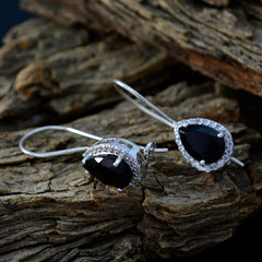 Black-Onyx-Mexican-Hua-multiple-Dangle-Black-925-Sterling-Silver-Earring